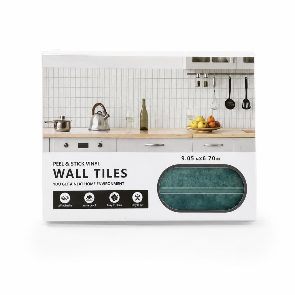 Peel & Stick Vinyl Wall Tiles Self Adhesive Waterproof 9.05x6.70in