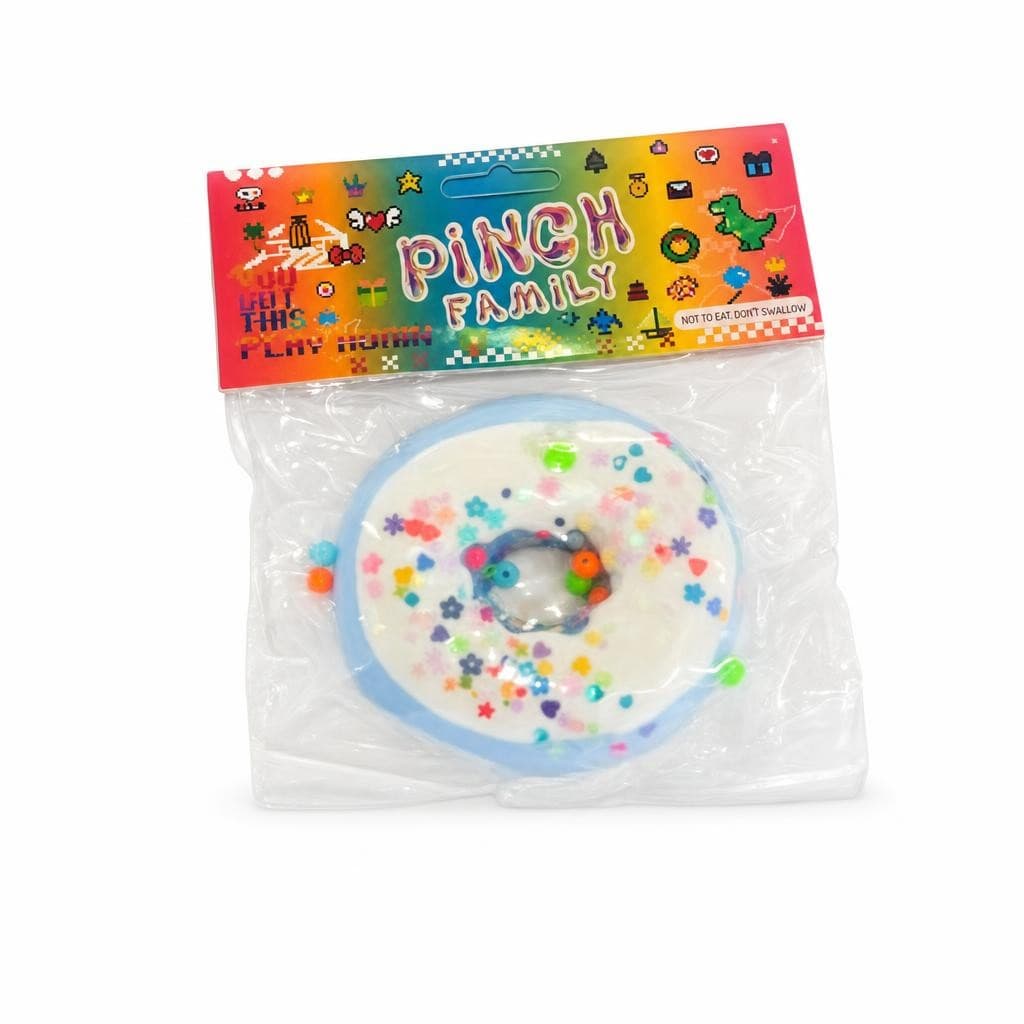 Pinch Family Glitter Donut Stress Ball Squeeze Toy New