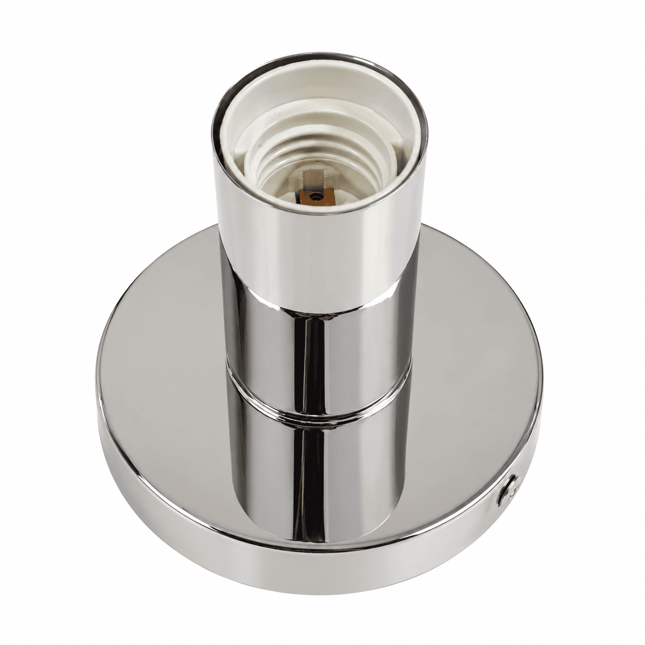 Chrome Metal Table Lamp Base Silver Corded Electric Switch Control