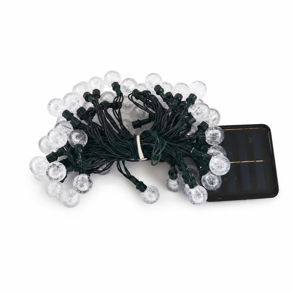 Solar LED Digital Light Series String Lights 12m 100 LED IP65 Cool White