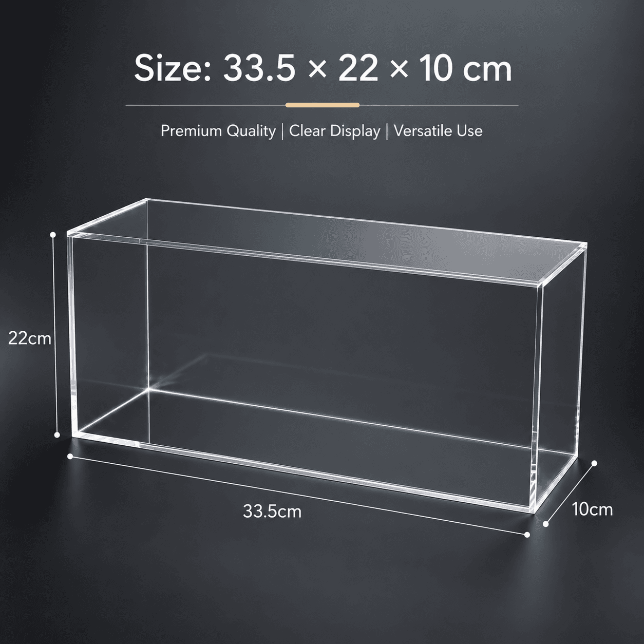 Premium Clear Acrylic Magnetic Storage Display Box – Thickened Dustproof Organizer Case, 33.5 × 22 × 10 cm, for Collectibles, Cosmetics, Stationery & Home Decor
