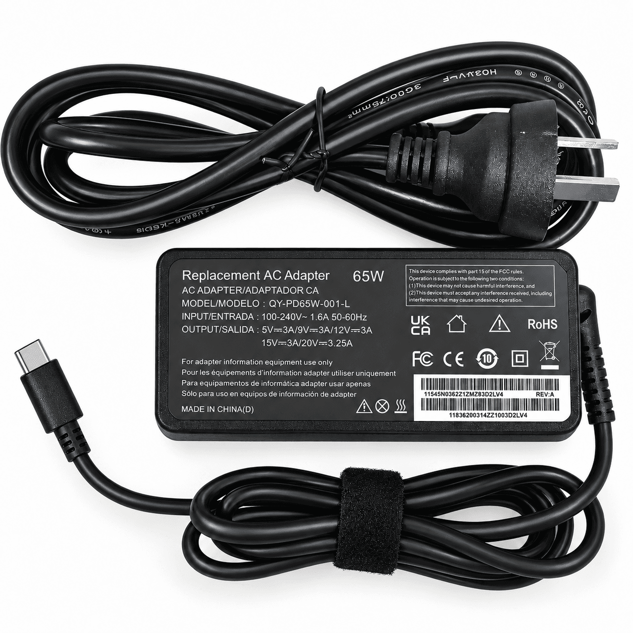 65W USB-C AC Power Adapter – Type-C Laptop Charger