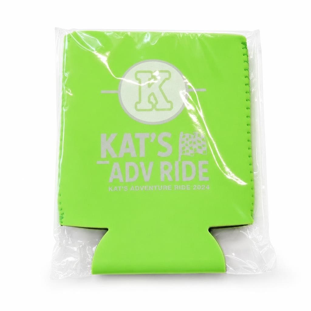 Kat's Adv Ride Green Can Cooler Holder Stubby Koozie New